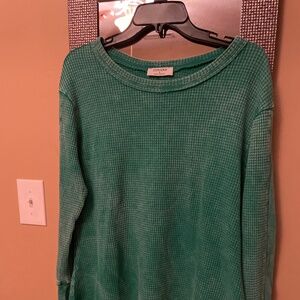 Frosted Green waffle Tunic.  NWot